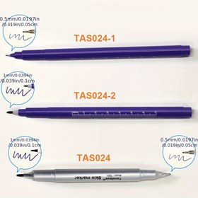 Resim 1 adet/3 adet Cerrahi Kaş Dövme Işığı Bej Marker Kalem Ölçü Bandı ile, 0.5mm/0.019 İnç ve 1mm/0.039 İnç Mor Mürekkep Çift Uçlu Marker Kalem, Hassas Makyaj Aracı, Beyaz ve Mor Göz Farı Dövme Aksesuarları Kalıcı Makyaj Tedarikçisi 