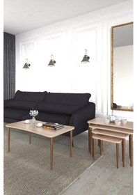 Resim Aleyna 5li Orta Sehpa ve Zigon Sehpa Ahşap Ayaklı Sehpa – Sonomo 