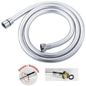 Resim Mistillo Pvc Silver Grohe Tip Duş Spiral Hortumu 175 Cm 