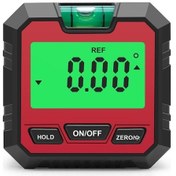 Resim Kırmızı Dijital İklinometre: 0.05 Hassasiyetli Açı Ölçer, Mıknatıslı, Baloncuk Seviye, Pil İle Teslim Ahşap, Otomobil, Makine İmalatı 