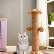 Resim Kedi Kaşık + Teaser Oyuncak 360° Dönen Kedi Kaşık Postu 2-in-1 Dayanıklı Teaser Oyuncak Pet Malzemeleri Yapay Tüy, Rastgele Renk 