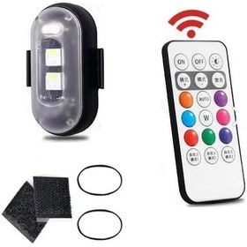 Resim Uzaktan Kumandalı Mini Rgb Çakar Led Lamba Kablosuz Şarjlı Usbli 