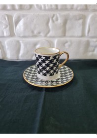 Resim Konyax Kaz Ayağı Porselen 6 Kişilik 12 Parça Türk Kahve Takımı Çok Renkli 