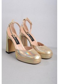Resim Seç 8249 Platformlu Topuklu Kadın Ayakkabı Topuk: 9,5 Cm Platform: 2 Cm Altın - 37 Altın 