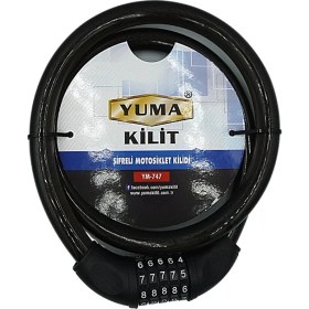 Resim Aydogan's Yuma YM-747 120CM 20MM 5 Şifreli Siyah Motorsiklet Kilidi 