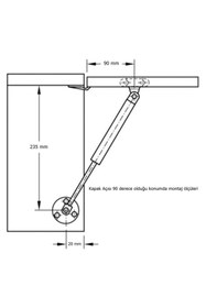 Resim EYM 120 N Gazlı Amortisör Piston Kalkar Dolap Kapakları Için 27 Cm Gri 