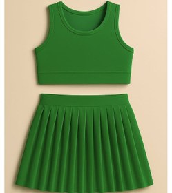 Resim My Kids Wear Kız Cocuk Sort Eteklı Mayo Takımı 4 -14 Yas 11899 Yeşil 