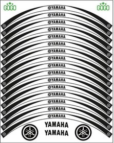 Resim Yamaha Siyah Beyaz Yamaha Reflektörlü Jant Şeridi 