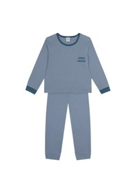 Resim Antebies Organik Mavi Erkek Çocuk Pijama Takımı Renkli 