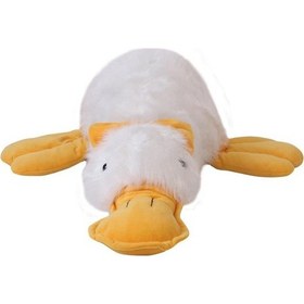 Resim Tüylü Ördek Beyaz Peluş 45Cm 