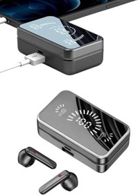 Resim Powerbankli Bluetooth Kulaklık Yüksek Ses Aynalı Çift Dijital Gösterge Ekranı 