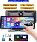 Resim CONOCER 10.26 inç Linux Taşınabilir Kablosuz CarPlay Android Auto Ön Arka Kamera Torpido Üstü Oto Multimedya 