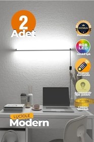 Resim luciole Uzaktan Kumandalı Led Lambader 2 Adet Yatak Üstü, Tv Yanı,Oturma Odası - Rgb Çok Renkli Akn 