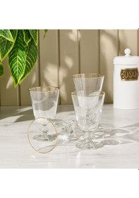 Resim Raklee Pure Altın Yaldızlı 4'lü Ayaklı Su Bardağı Seti - 280 Ml Renkli 