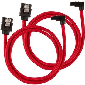 Resim CORSAIR CC-8900284 Premium Sleeved SATA 6Gbps 60cm 90° Connector Cable — Red 