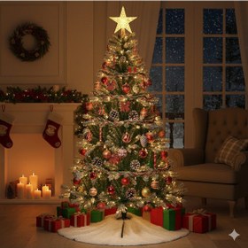 Resim 180 Cm Yılbaşı Çam Ağacı 540 Dal İthal Yeşil Demir Ayaklı Lüks Dökülmeyen Ağaç Diğer 