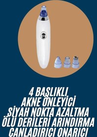 Resim Skygo Yeni Nesil Vakumlu Pilli Siyah Nokta ve Yüz Temizleme Cihazı 4 Başlıklı 