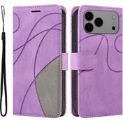 Resim İpohone Uyumlu 17 Pro Max İçin Kart Yuvalı Stand Destekleyici Koruyucu Deri Cüzdan Kapak Folio Kitap Dikişli Renk 