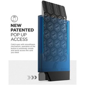 Resim Vulkit Pop-up Alüminyum Kart Tutucusu Şık Ve Güvenli Taşıma Çözümü Mavi 