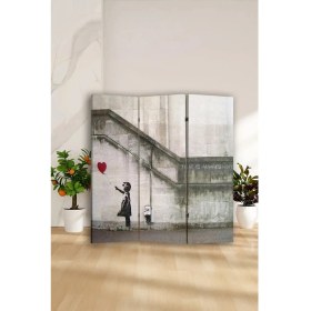 Resim Artavessa Dekoratif 3 Kanatlı Dijital Baskılı Kanvas Paravan - Seperatör - 120X180 cm - Model 1 