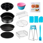 Resim Sweet Rui 9 Inç 12 Adet Hava Fritözü Aksesuarları/philips Xxl, Xiaomi, Yui, Kumtel ile Uyumlu (Yurt Dışından) 