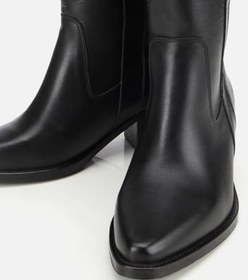 Resim HOTİÇ Kadın Deri Siyah Western Topuklu Bot 