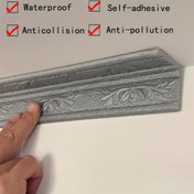 Resim Kolay Kurulum Yapışkan Tabanlı Basamak Süsü - Su Geçirmez & Dayanıklı XPE Köpük, Çiçek Deseni, 230.0cm x 7.98cm - DIY Ev Dekoru, Duvar Koruma ve Köşe Koruyucuları için İdeal, DIY Proje Temelleri|Şık Oda Bitişi|Parlak Yüzey Süsü, Zemin Süsü 