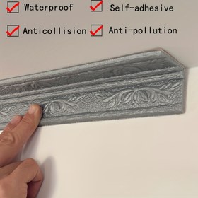 Resim Kolay Kurulum Yapışkan Tabanlı Basamak Süsü - Su Geçirmez & Dayanıklı XPE Köpük, Çiçek Deseni, 230.0cm x 7.98cm - DIY Ev Dekoru, Duvar Koruma ve Köşe Koruyucuları için İdeal, DIY Proje Temelleri|Şık Oda Bitişi|Parlak Yüzey Süsü, Zemin Süsü 
