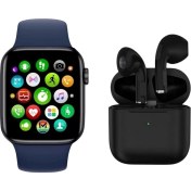 Resim Lacivert Akıllı Saat ve Kablosuz Bluetooth Kulaklık Seti 