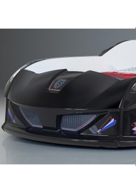 Resim Arabalı Yatak, Jaguar Rüzgarlıklı Arabalı Yatak - Siyah 1 Adet Comfort Yatak 