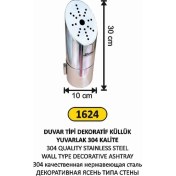 Resim Arı Metal Küllük Duvara Montajlı Paslanmaz 
