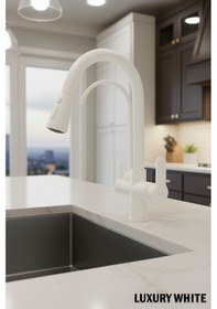 Resim 0650 Arıtmalı Spiralli Mutfak Bataryası Siyah Beyaz Krom Gold Renk Beyaz 