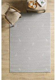 Resim Modern Salon Halısı Oturma Odası Halısı Yolluk Gri Halı Hav Toz Vermez Kolay Temizlenebilir Halı Gümüş 