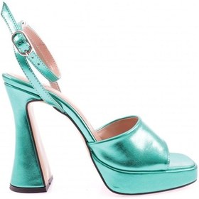 Resim Dgn 3587-23y Kadin Kristal Kalin Bantli Kalin Topuklu Sandalet 3587-2271-R13776 Yeşil 
