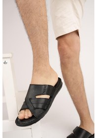 Resim Muggo Eco Erkek Günlük Hakiki Deri Rahat Yumuşak Taban Ortopedik Terlik 001 