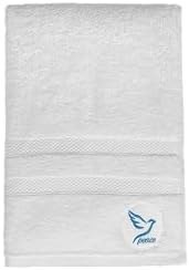 Resim Havlu - Beyaz Renk- Peace Desen 70 X 140 Banyo Havlusu 