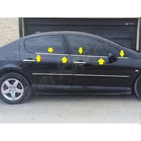 Resim Woc Chrome Peugeot 407 Krom Cam Çıtası 2004-2010 4 Parça Paslanma 