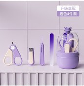 Resim Uıowoo Bebek Şırnak Makası Seti Yeni Doğan Ve Çocuklar İçin Güven Korumalı Tırnak Makası Ve Bakım Seti Mor Taç 4 Parça Seti 