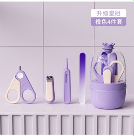 Resim Uıowoo Bebek Şırnak Makası Seti Yeni Doğan Ve Çocuklar İçin Güven Korumalı Tırnak Makası Ve Bakım Seti Mor Taç 4 Parça Seti 