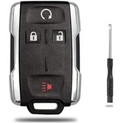 Resim Lemestar Chevrolet 4 Tuşlu Kumanda Anahtarı Kasa, Gümüş Renkli Metal Çerçeve, Uyumlu Araçlar İçin, Tornavida Dahil 