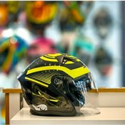 Resim Rhkc 528 Çenesiz Vizörlü Yazlık Açık Kask Monkey Sarı - Siyah 