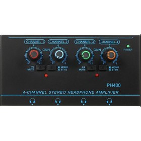 Resim Neevoyu 4 Kanal Rgb Kulaklık Amfi, Bağımsız Ses Kontrolü, Stüdyo Kalitesi, Kayıt Ve Dinleme Dağıtıcı 10.1" 