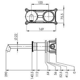 Resim Teska Arte Ankastre Lavabo Bataryası Altın 