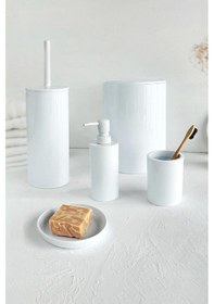 Resim Primanova Flores 5'li Banyo Seti - Beyaz Beyaz 
