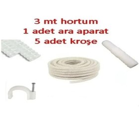 Resim Klima Su Tahliye Drenaj Hortumu 3 M + Ek Parça 