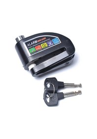 Resim 110 Db Siyah Motosiklet Alarmlı Disk Kilidi Hatırlatma Kablolu 