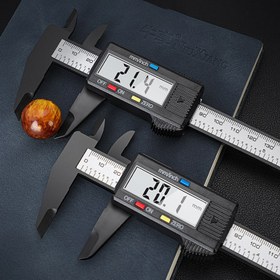 Resim Büyük LCD Ekranlı Dijital Kaliper Ölçüm Aracı - Elektronik Mikrometre Cetveli, ABS Malzeme, Ev ve Ofis Kullanımı İçin Hassas Ölçümler 