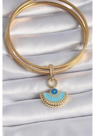 Resim Harmonyaura Pirinç Gold Renk Nazar Boncuklu Ajda Charm Çok Renkli 