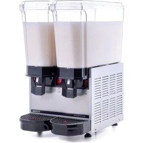 Resim SAMIXIR Klasik Twin Karıştırıcılı Soğuk İçecek Dispenseri 20+20 Litre Inox 