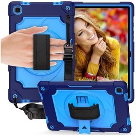 Resim Samsung Uyumlu Galaxy Tab A7 10.4 /t500 360 Derece Döndürme Pikap Kontrast Renk Robot Darbeye Dayanıklı Silikon + Pc Koruyucu Kılıf Tutucu İle 